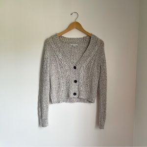 American Eagle - Knit Crop Cardigan - Gray - Size Medium